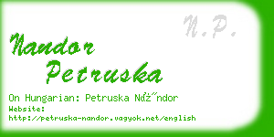 nandor petruska business card
